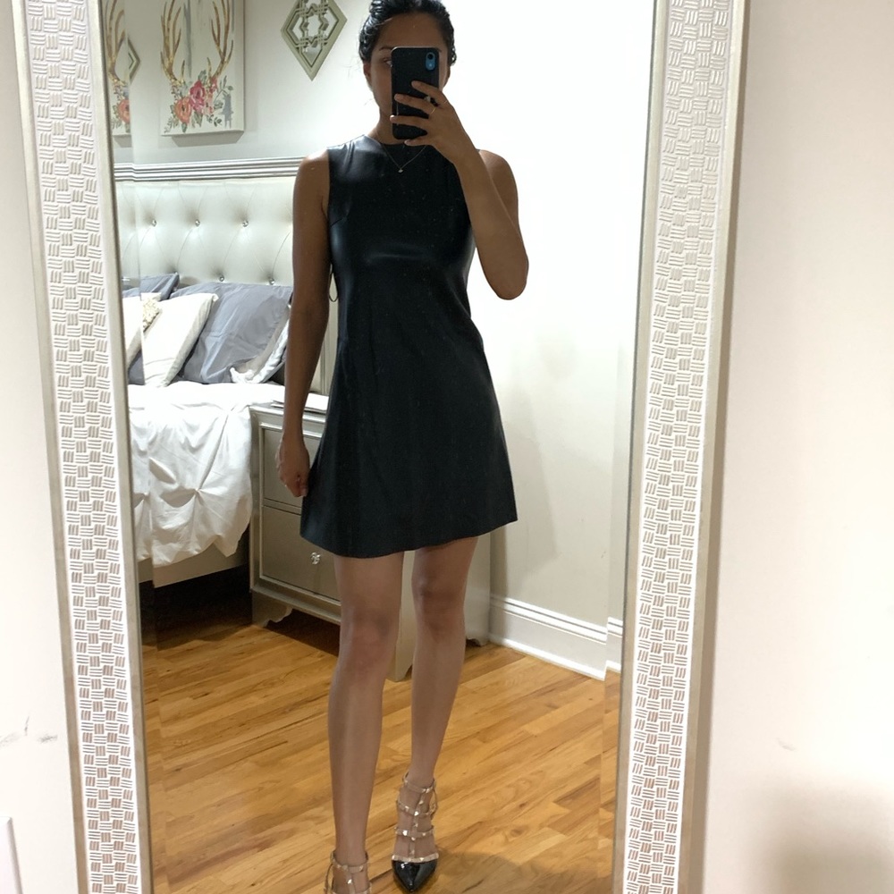 Zara Faux Leather Shift Dress